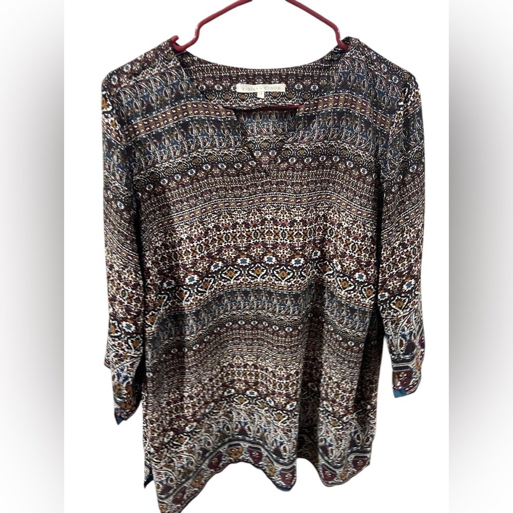 Violet & Claire Multicolor Patterned Blouse